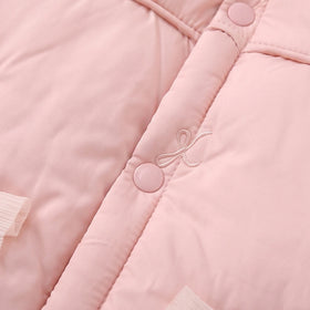 Girls Light Pink Embroidered Long Sleeve Jacket Coats & Jackets