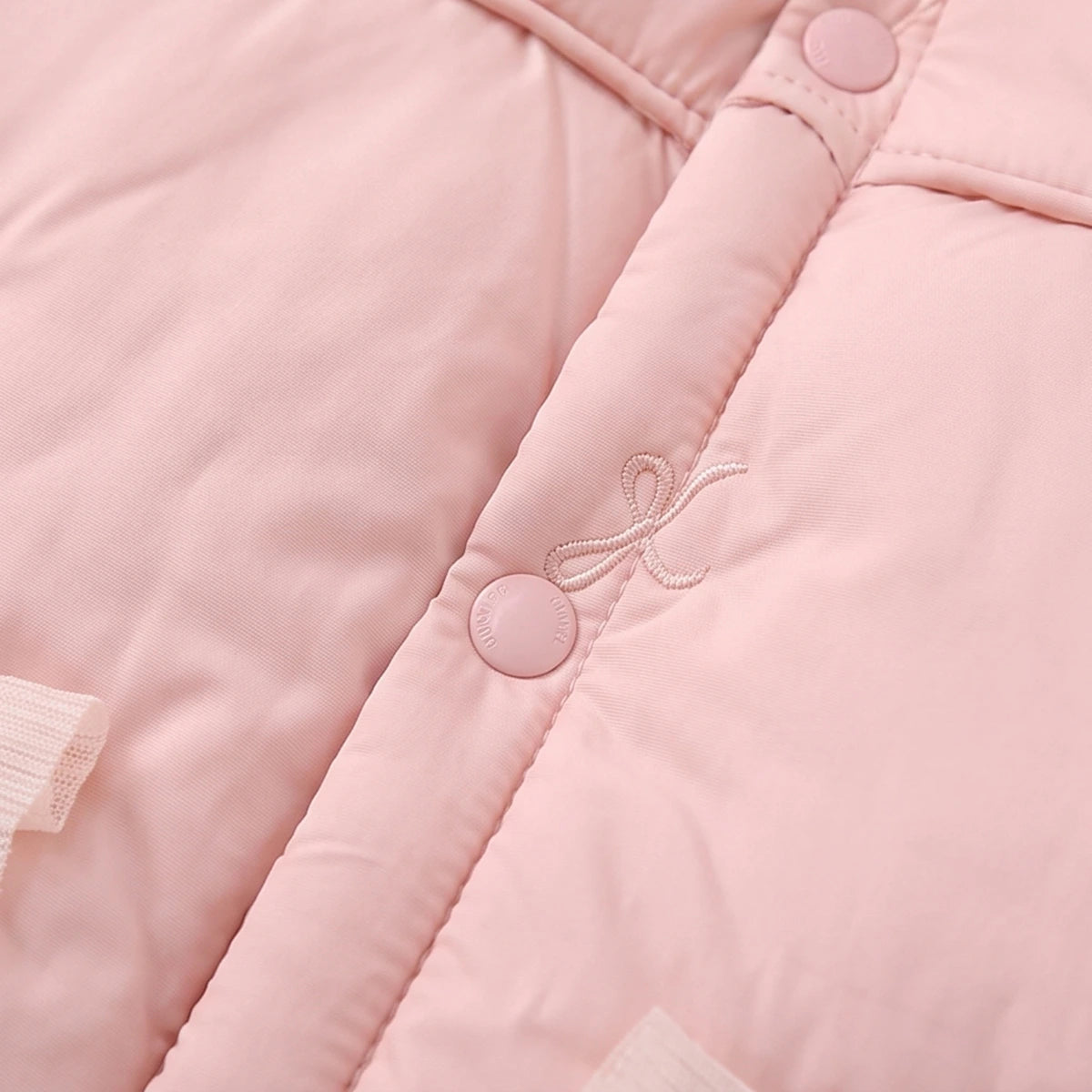 Girls Light Pink Embroidered Long Sleeve Jacket Coats & Jackets