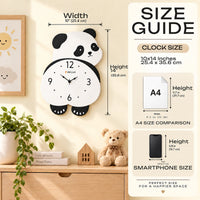 Panda Pendulum Wall Clock for Kids Room - Black & White Trending Accessories