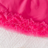 Girls Fuchsia Embellished Lapel Collar Blazer Top With Skirt Co-ord Sets Sets