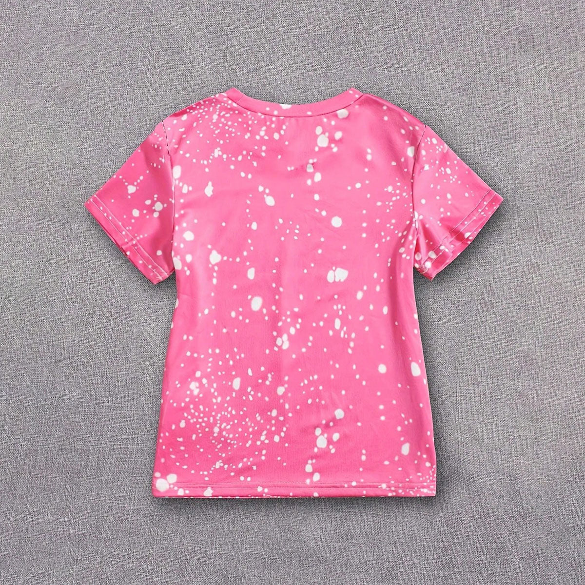 Girls Pink Graphic Short Sleeves Round Neck T-Shirt Tshirts