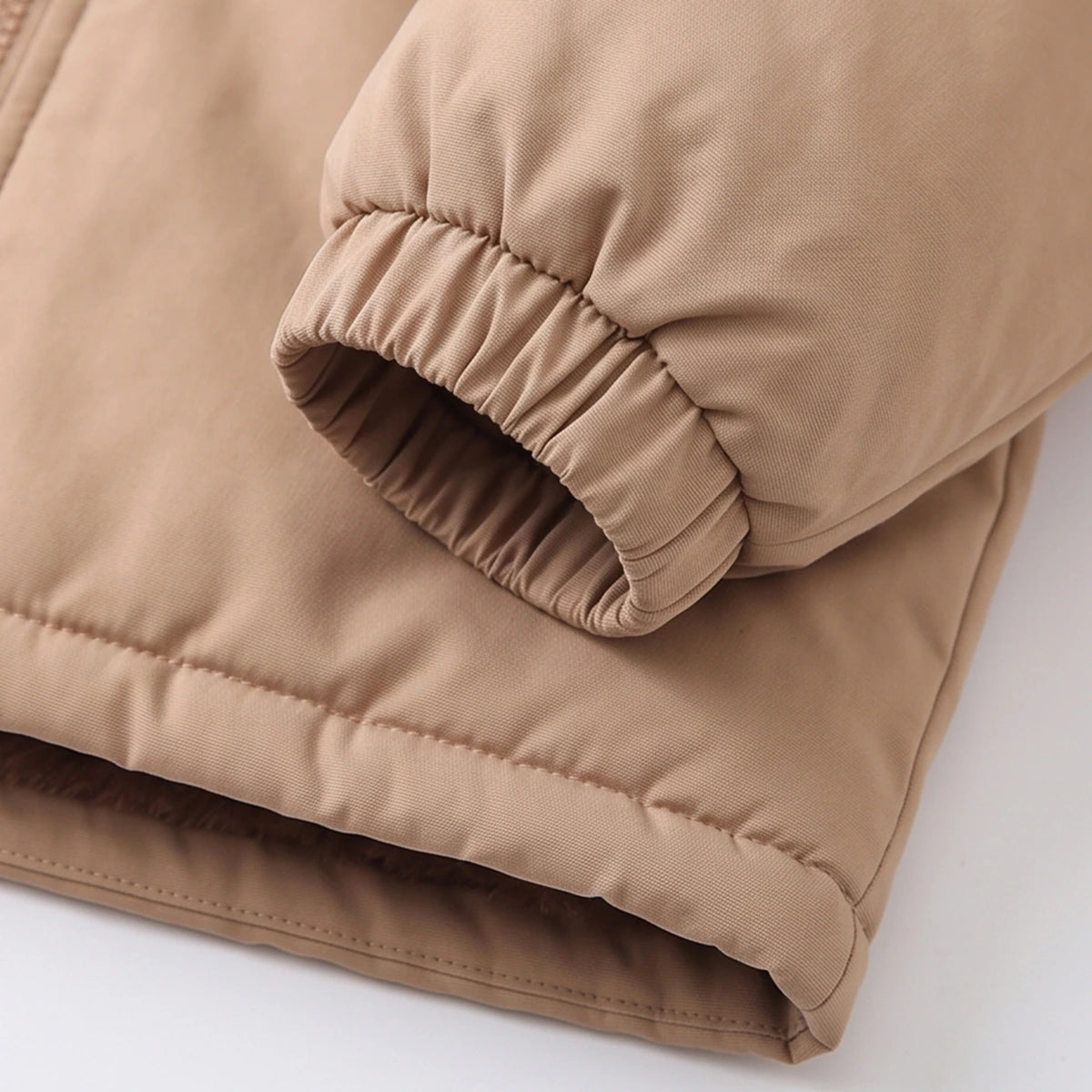 Boys Light Brown Long Sleeve Hooded Zip-up Jacket Coats & Jackets