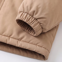 Boys Light Brown Long Sleeve Hooded Zip-up Jacket Coats & Jackets
