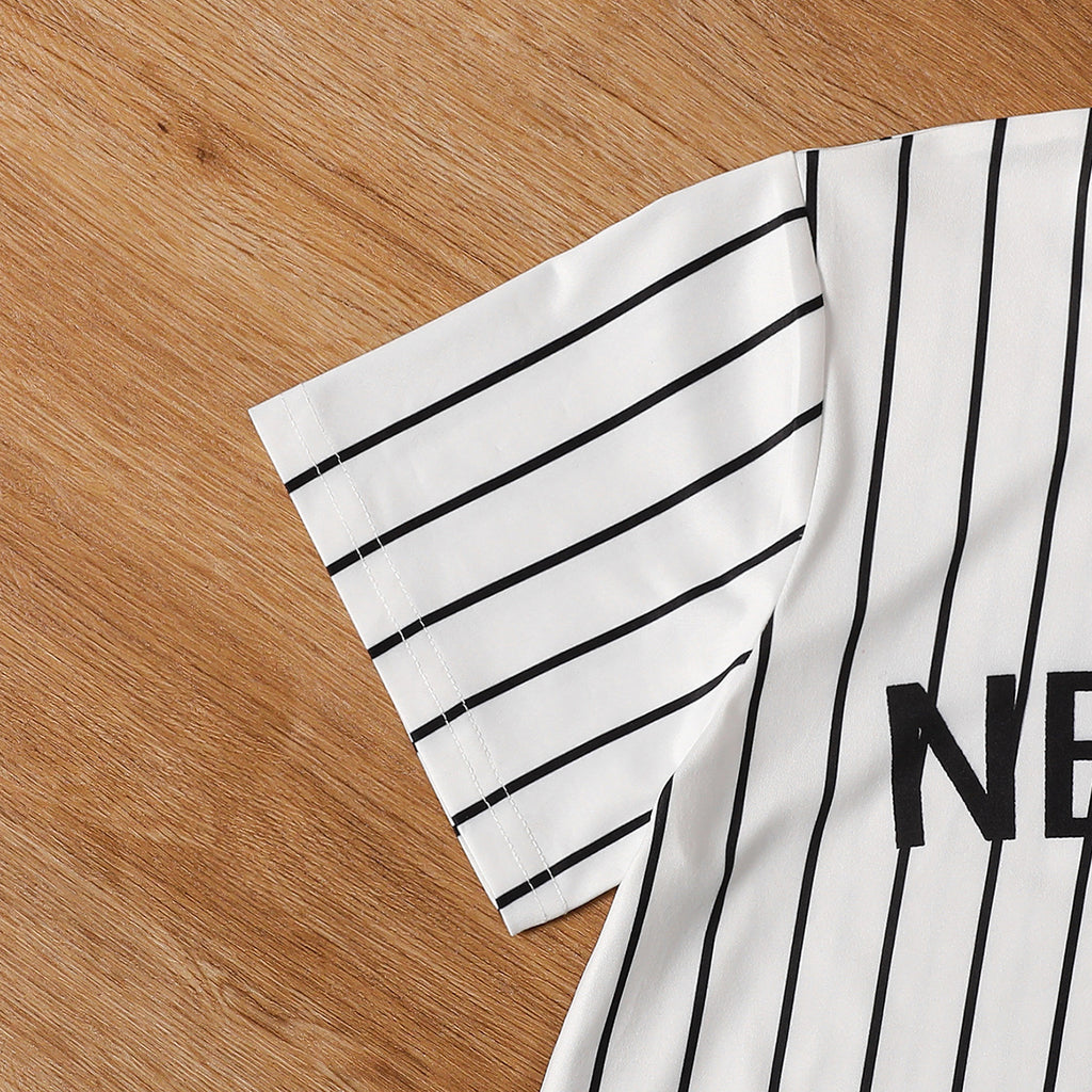Boys Striped Short Sleeves T-Shirt With Black Shorts Set 2 pc. Sets