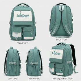 Kids Green Multi-Pocket School Backpack Trending Accessories