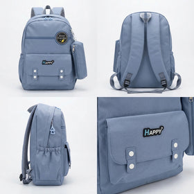 Boys Powder Blue School Backpack with Detachable Side Pouch Trending Accessories