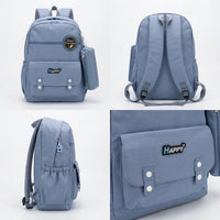 Boys Powder Blue School Backpack with Detachable Side Pouch Trending Accessories