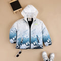 Boys Grey Ombre Printed Hooded Zipper Jacket Coats & Jackets Grey 3-4 Y