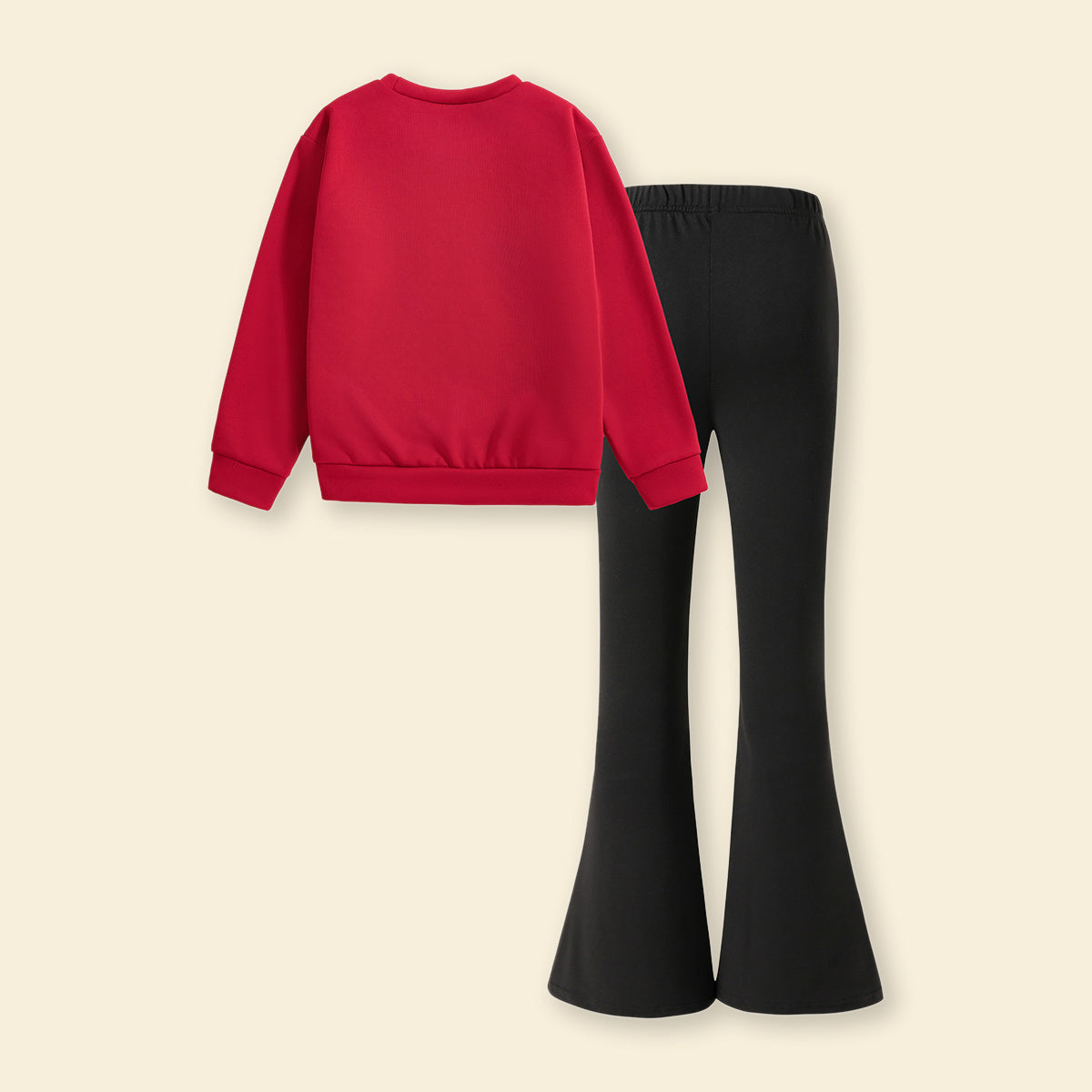 Girls Red Printed Long Sleeve Sweatshirt With Pants Sets 2 pc. Sets