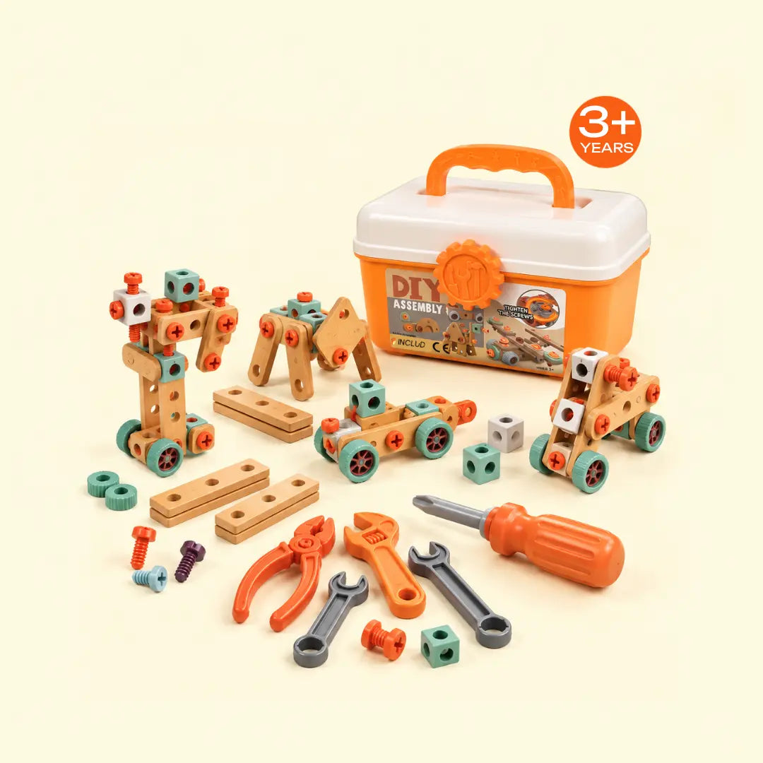 Kids Tool Box Toy Set - 120 Piece STEM Building Kit with Tools and Storage Case Trending Accessories Multicolor Onesize