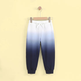 Boys Navy Blue Ombre Print Elasticated Pants Pants Navy Blue 3-4 Y