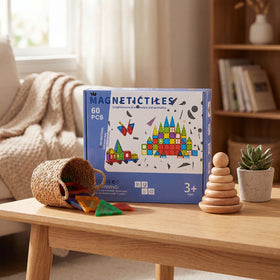 Multicolor 60-Piece Magnetic Building Tiles Set Trending Accessories