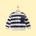 Boys Navy Blue Striped Long Sleeve Sweatshirt Sweatshirts & Hoodies Navy Blue 1-2 Y
