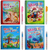 Magic Water Coloring Book for Kids Reusable Drawing Activity Book with Refill Pen