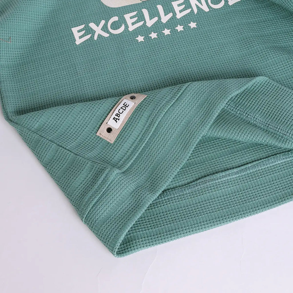 Boys Green Typographic Printed Short Sleeve T-shirts With Elasticated Shorts Sets Sets