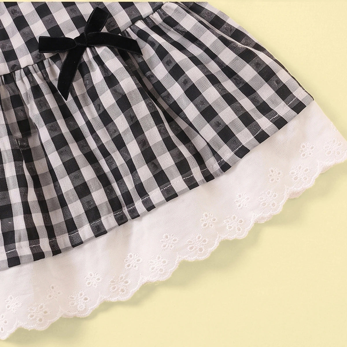 Girls Black Checked Sleeveless Top With Skirt Sets 2 pc. Sets
