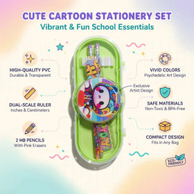 Animal Cartoon Pencil Case with Stationery -Kids School Organizer Trending Accessories