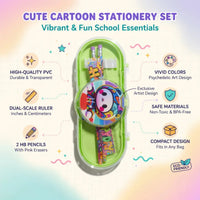 Animal Cartoon Pencil Case with Stationery -Kids School Organizer Trending Accessories