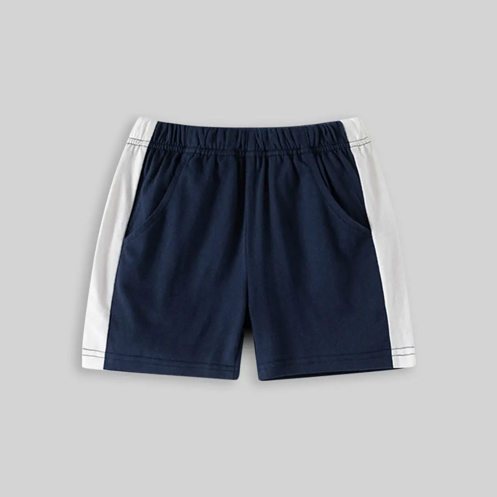 Boys Navy Blue Short Sleeves Polo T-Shirt With Shorts Co-ord Sets Sets
