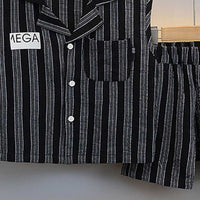 Boys Striped Sleeveless Shirt With Shorts Set Sets   