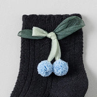 Pack of 5 Girls Multicolour Cherry Applique Ankle Length Socks Socks