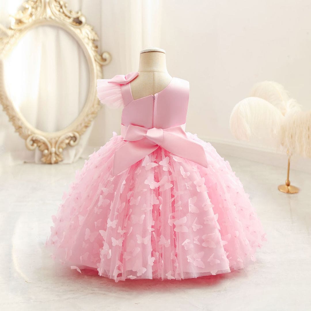 Girls Butterfly Applique Fit & Flare Dress Party Dresses   
