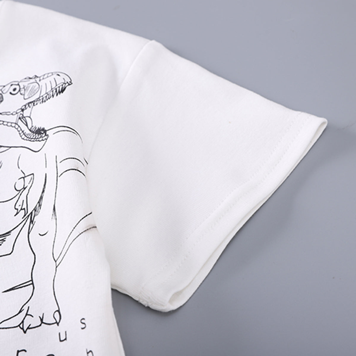 Boys Dinosaur Printed White T-Shirt With Shorts Set 2 pc. Sets