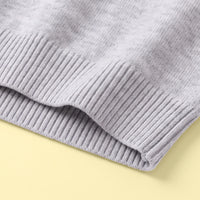 Girls Grey Cat Applique Knitted Sweater Dress Casual Dresses