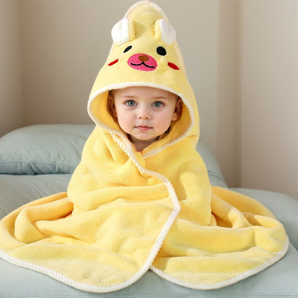 Baby Yellow Animal Hooded Bath Towel Trending Accessories Yellow Onesize