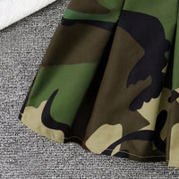 Girls Army Green Sleeveless Top With Camouflage Print Skirt Sets 2 pc. Sets