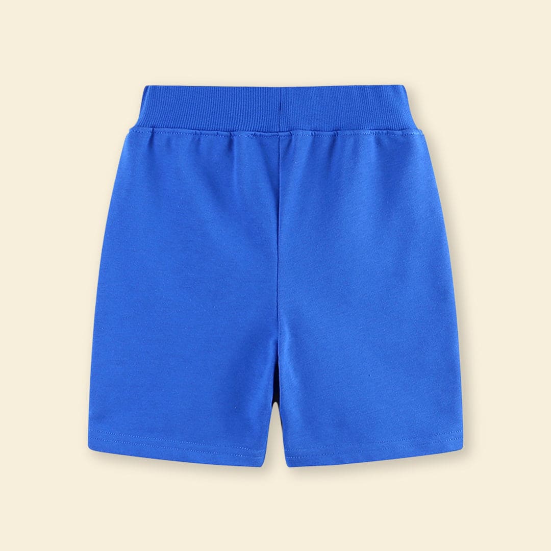Boys Rib Waist Rocket Applique Shorts Shorts   