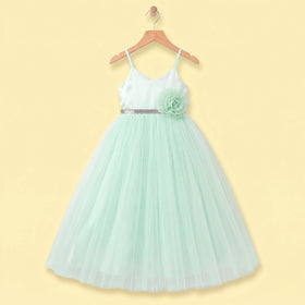 Girls Light Green Floral Applique Fit & Flare Party Dress Party Dresses Light Green 2-3 Y