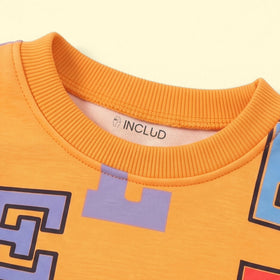 Boys Yellow Typography Print Long Sleeve Sweatshirt Sweatshirts & Hoodies