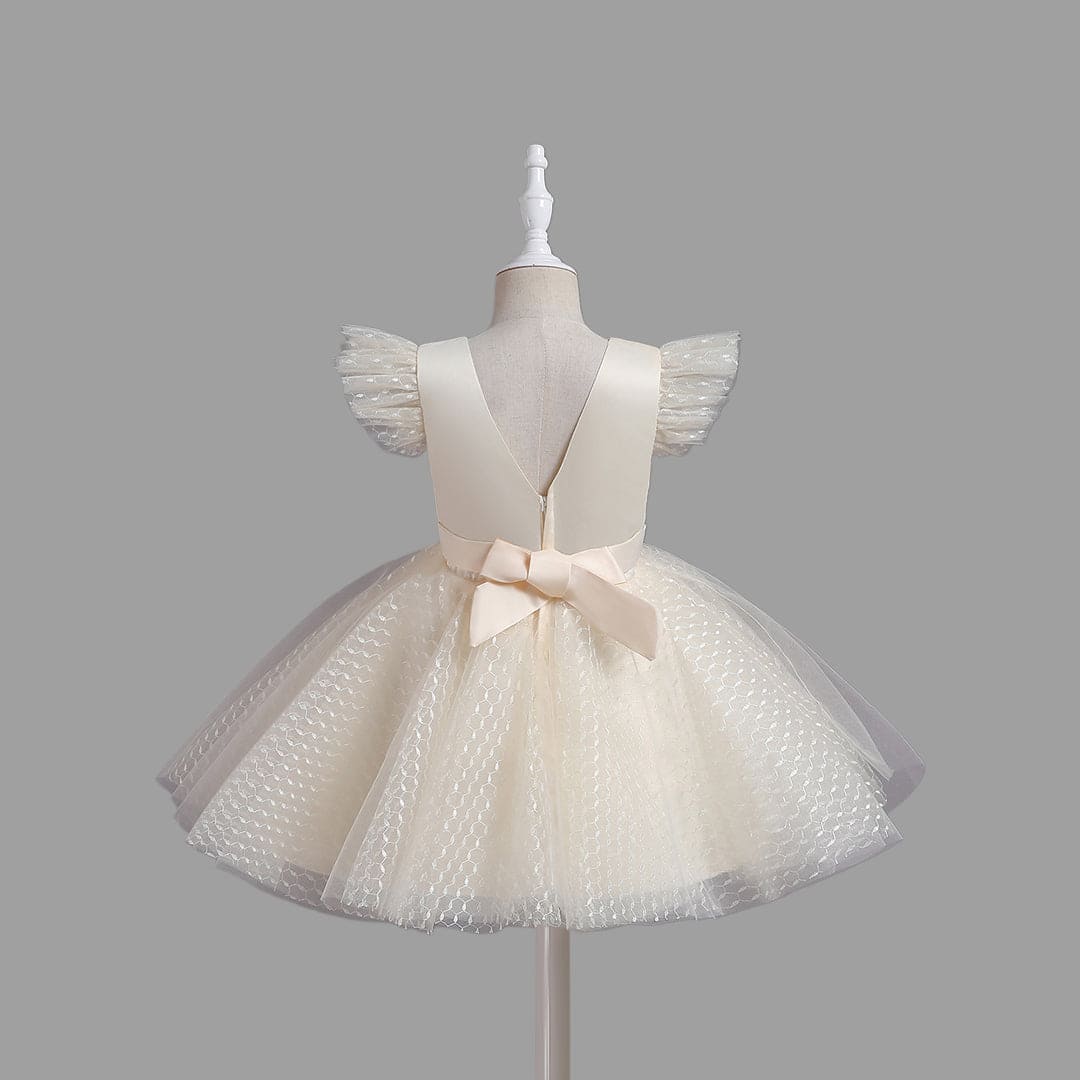 Girls Flutter Sleeves Party Dress Party Dresses   