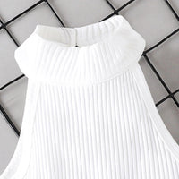 Girls White Sleeveless Ribbed Top With Elasticated Skirt Sets 2 pc. Sets