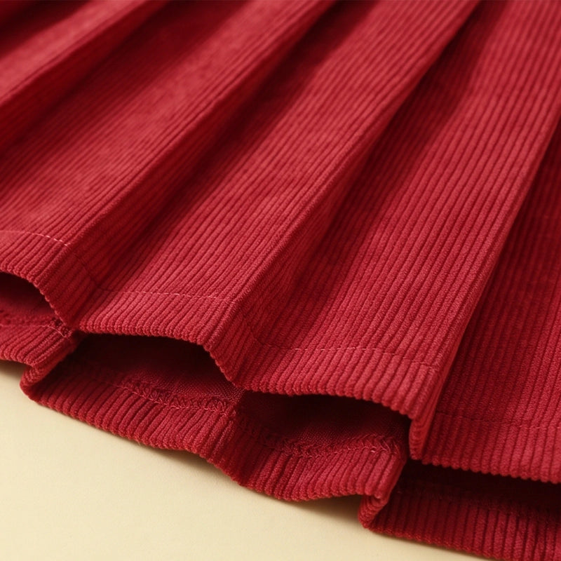 Girls Red Bow Applique Long Sleeve Top with Skirt Sets 2 pc. Sets