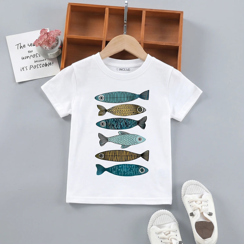Girls White Graphic Print Short Sleeve T-Shirt Tshirts White 1-2 Y