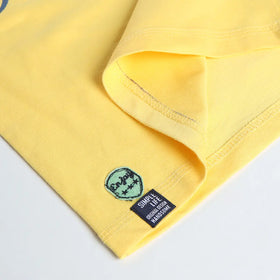 Boys Yellow Printed Short Sleeve T-Shirt With Denim Shorts Sets 2 pc. Sets