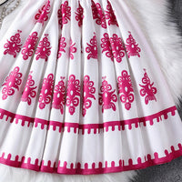 Girls Pink Ethnic Print Sleeveless Top With Skirt Sets 2 pc. Sets