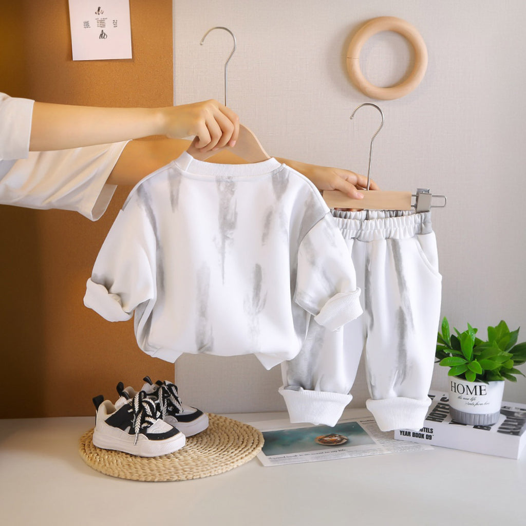 Boys White Right Printed Sweatshirt With Sling Bag and Pants Set Sets