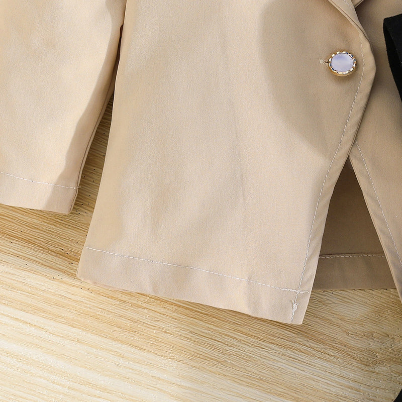 Girls Khaki Blazer With Knit Top & Pant Sets Sets
