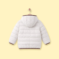 Girls Off White Hooded Zip-up Puffer Jacket Coats & Jackets