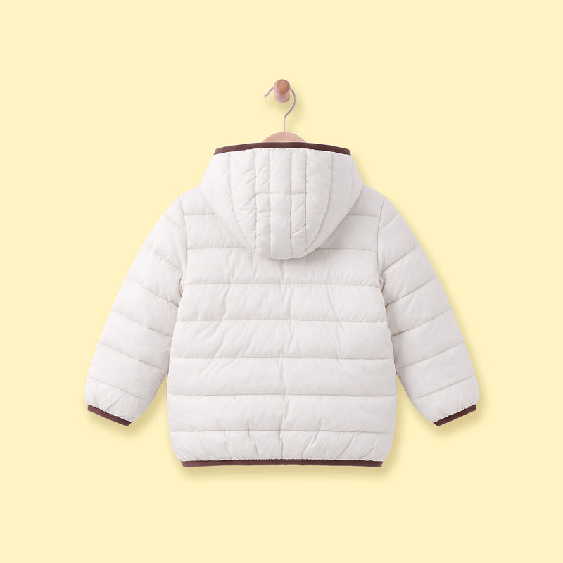 Girls Off White Hooded Zip-up Puffer Jacket Coats & Jackets