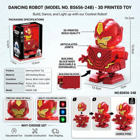 Electric Iron Man Dancing Robot Toy with Flashing Lights & Music for Kids Boys & Girls Trending Accessories