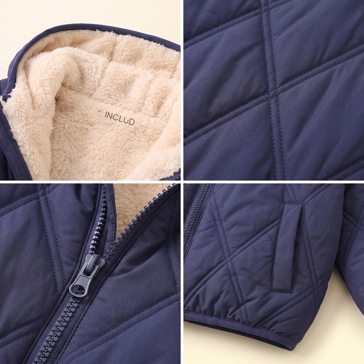 Boys Navy Blue Long Sleeve Hooded Puffer Jacket Coats & Jackets