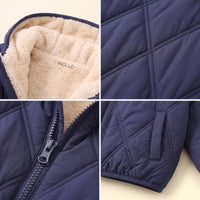 Boys Navy Blue Long Sleeve Hooded Puffer Jacket Coats & Jackets