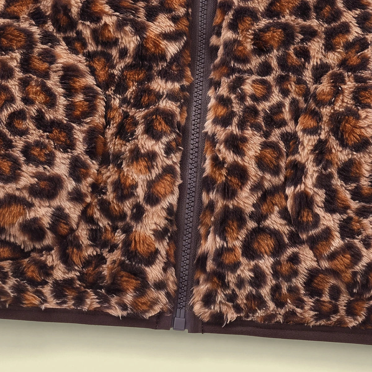 Girls Brown Fleece Leopard Print Sleeveless Jacket Coats & Jackets