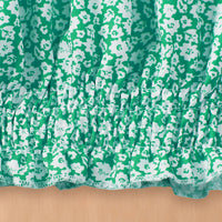 Girls Green Floral Printed Sleeveless Top With Tiered Skirt Set 2 pc. Sets