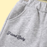 Boys Light Grey Alphanumeric Print Polo Sweatshirt & Joggers Sets 2 pc. Sets