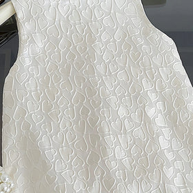 Girls Cream Sleeveless Heart Embossed A-Line Dress Casual Dresses